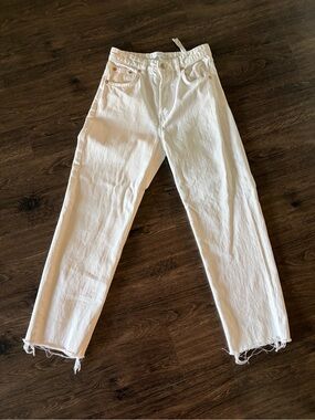Zara White Women's Straight-Leg Jeans